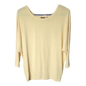 Rachel Zoe Yellow and White Striped Dolman Shirt Modal Blend‎ Size Large